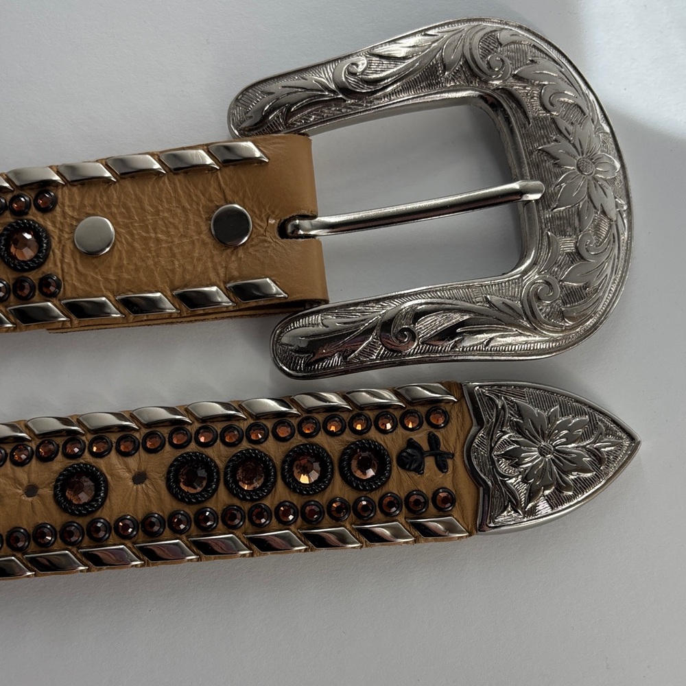 Kippys Tan and Silver Studded Belt - Picture 2 of 5
